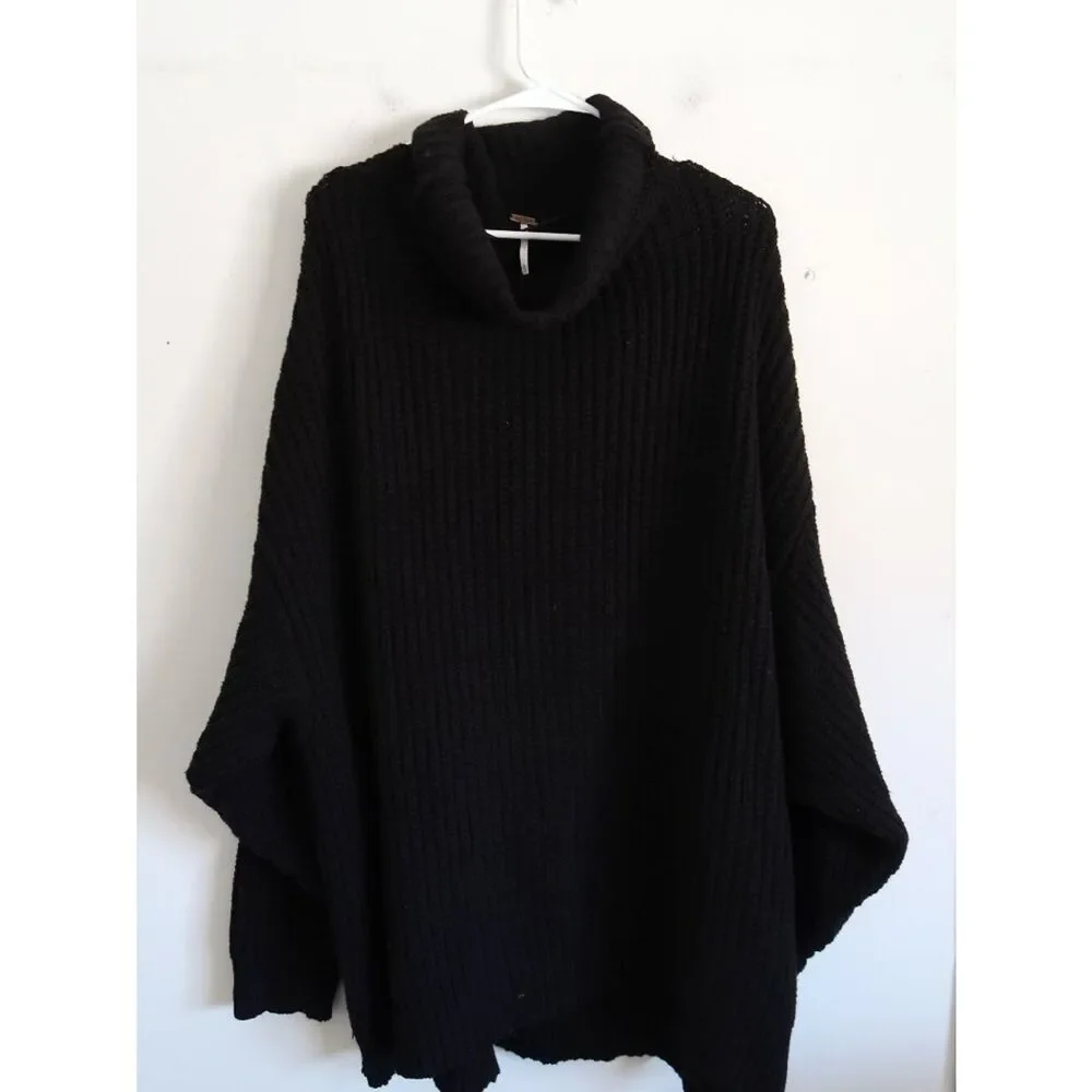 Free People Black Turtleneck Sweater - Size XL